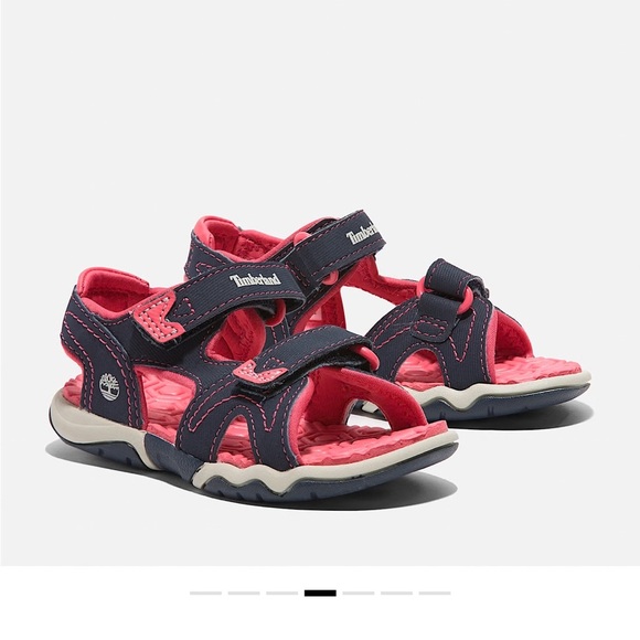 Timberland Kids Navy and Pink Sandals - Picture 4 of 11
